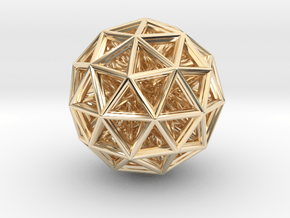 Geometric sphere with connected vertics in 14k Gold Plated Brass