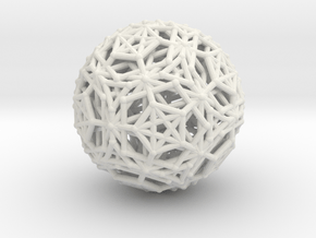 Dodeca & Icosa hedron families forming a sphere in White Natural Versatile Plastic