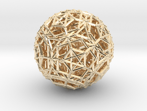 Dodeca & Icosa hedron families forming a sphere in 14k Gold Plated Brass