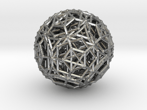 Dodeca & Icosa hedron families forming a sphere in Natural Silver