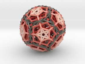 Dodeca & Icosa hedron families forming a sphere in Glossy Full Color Sandstone