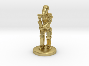 Battle Droid 20mm scale (25mm tall) in Natural Brass