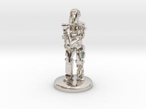 Battle Droid 20mm scale (25mm tall) in Rhodium Plated Brass