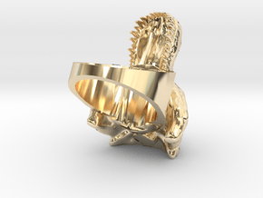 T-Rex Skull Ring in 14k Gold Plated Brass: 11 / 64