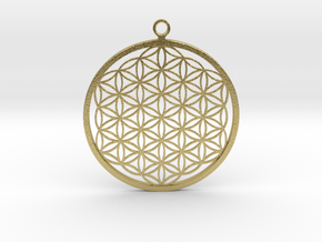 Flower of Life Pendant in Natural Brass
