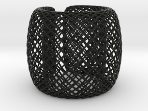 Fish Net Bangle in Black Premium Versatile Plastic: Medium