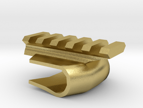 Front-Mounted Picatinny Rail For Skateboards in Natural Brass