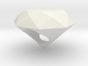 Diamond Ring 7US in White Natural Versatile Plastic