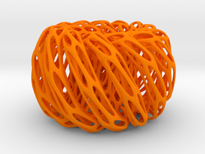 Perforated Twisted Double torus in Orange Processed Versatile Plastic