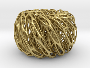 Perforated Twisted Double torus in Natural Brass