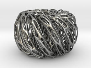 Perforated Twisted Double torus in Natural Silver