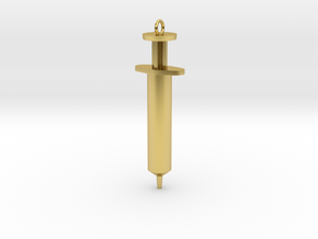 Syringe Pendant in Polished Brass