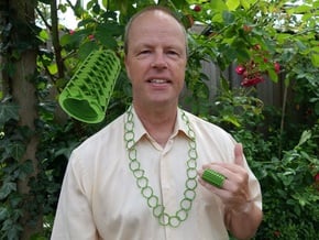 Ring Necklace in White Processed Versatile Plastic