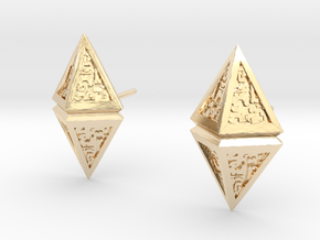 Hedron Studs  in 14k Gold Plated Brass