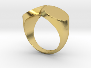 double ring/ two faced in Polished Brass: 2 / 41.5