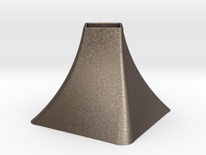 Vase Mod 004 in Polished Bronzed-Silver Steel