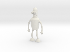 Futurama Bender Figure in White Natural Versatile Plastic: Small