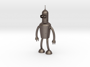 Futurama Bender Figure in Polished Bronzed-Silver Steel: Small