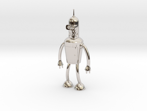 Futurama Bender Figure in Rhodium Plated Brass: Small