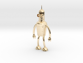 Futurama Bender Figure in 14k Gold Plated Brass: Small