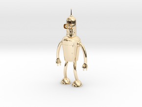 Futurama Bender Figure in 14K Yellow Gold: Small