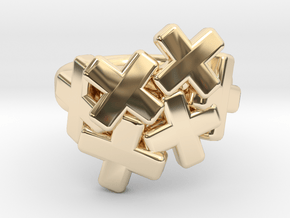 Small Cluster Plus Ring in 14k Gold Plated Brass