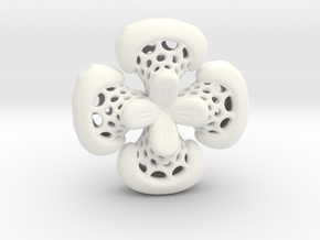 Sphericon Flower pendant in White Processed Versatile Plastic