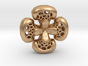 Sphericon Flower pendant in Natural Bronze