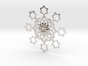 Starry Arabesque Pendant in Rhodium Plated Brass