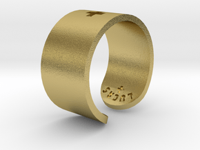 Adjustable Plus Ring in Natural Brass