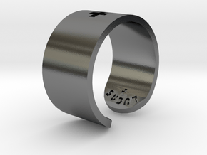 Adjustable Plus Ring in Polished Silver