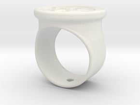 Celtic cross signet ring in White Natural Versatile Plastic