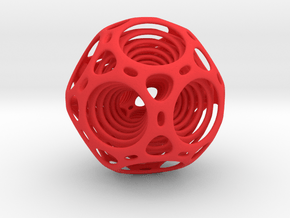 Nested dodecahedron in Red Processed Versatile Plastic