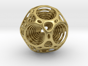 Nested dodecahedron in Natural Brass