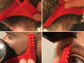 Perfect beard comb in Red Processed Versatile Plastic