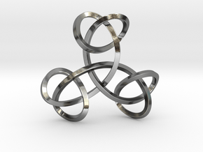 Triple Knot Pendant in Polished Silver
