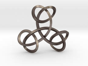 Triple Knot Pendant in Polished Bronzed Silver Steel