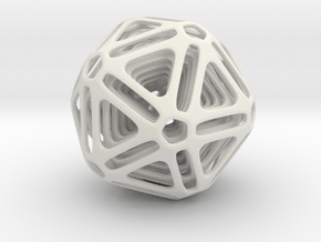 Nested Icosahedron in White Natural Versatile Plastic