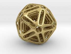 Nested Icosahedron in Natural Brass