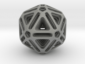 Nested Icosahedron for pendant in Gray PA12