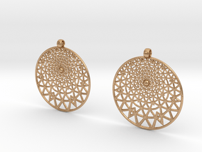 Grid Reluctant Earrings in Natural Bronze
