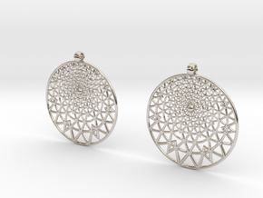 Grid Reluctant Earrings in Platinum
