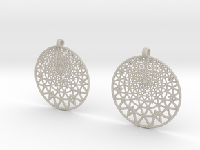 Grid Reluctant Earrings in Natural Sandstone