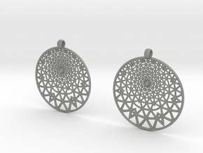 Grid Reluctant Earrings in Gray PA12