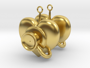 Stethoscope Earrings in Polished Brass