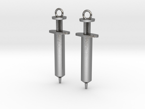 Syringe Earrings 2pc in Natural Silver