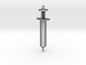 Syringe Pendant in Natural Silver