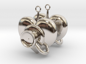 Stethoscope Earrings in Rhodium Plated Brass
