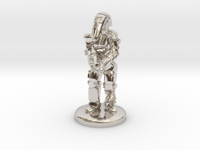 Battle Droid 20mm tall in Rhodium Plated Brass