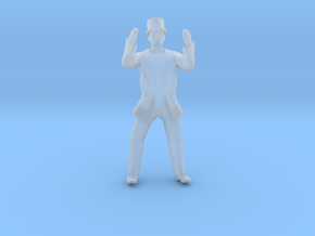 Man Standing Hands In Air: Suit and Top Hat in Smoothest Fine Detail Plastic: 1:64 - S